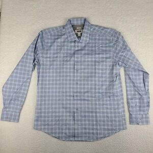 Joseph Abboud Shirt Mens XL Blue Plaid Check‎ Non Iron Dress Button Up